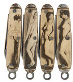 PIN-UP POCKETKNIFE LOT FEATURING NUDE MODELS.