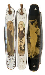 PIN-UP POCKETKNIFE LOT FEATURING NUDE MODELS.