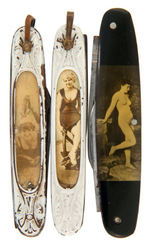 PIN-UP POCKETKNIFE LOT FEATURING NUDE MODELS.