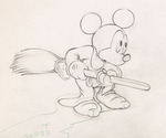 FANTASIA PRODUCTION DRAWING WITH MICKEY MOUSE AS THE SORCERER'S APPRENTICE.