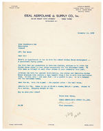 "MICKEY MOUSE IDEAL AIRPLANE" RETAILERS LETTER & AD SHEET.