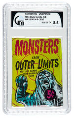 "OUTER LIMITS" GAI GRADED NM-MT+ 8.5 UNOPENED CANADIAN GUM CARD PACK.