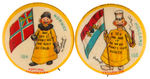 YELLOW KID GROUP OF FOUR BUTTONS INCLUDING THREE FROM FLAG SERIES.