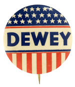 "DEWEY" BOLD UNLISTED NAME BUTTON WITH MATCHING TRUMAN AS FOLLOWING LOT.