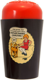 LITTLE ORPHAN ANNIE OVALTINE SHAKE-UP MUG TRIO WITH RARE COLOR VARIETY.