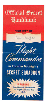 "CAPTAIN MIDNIGHT'S SECRET SQUADRON OFFICIAL SECRET HANDBOOK" & COMMISSION CERTIFICATE.