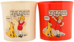 LITTLE ORPHAN ANNIE OVALTINE CUP PAIR WITH RARE COLOR VARIETY.