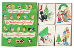 KING FEATURES COMIC STRIP CHARACTERS COMPLETE BOXED 1951 CHRISTMAS CARD SET.