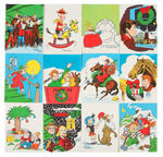 KING FEATURES COMIC STRIP CHARACTERS COMPLETE BOXED 1951 CHRISTMAS CARD SET.