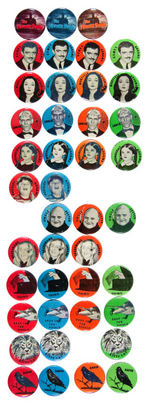 "THE ADDAMS FAMILY" 42 OF POSSIBLE 48 BUTTONS IN C. 1965 SET.