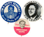 EARLY TELEVISION COMEDIANS AND STARS PLUS AUSTRALIAN RADIO PERSONALITY BUTTON GROUP.