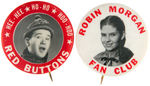 EARLY TELEVISION COMEDIANS AND STARS PLUS AUSTRALIAN RADIO PERSONALITY BUTTON GROUP.