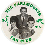 MUSIC RELATED GROUP OF SEVEN BUTTONS c.1950s-1970s.