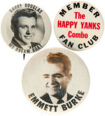 MUSIC RELATED GROUP OF SEVEN BUTTONS c.1950s-1970s.