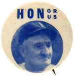 “HONOR HONUS” RARE HONUS WAGNER BUTTON.