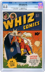 "WHIZ COMICS" #42 MAY 1943 CGC 8.0 VF CROWLEY COPY.