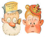 “TOONERVILLE TROLLEY LINE” LOT OF TWO MASKS.