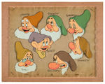 SNOW WHITE SEVEN DWARFS CHARACTER DESIGNS ANIMATION CEL.