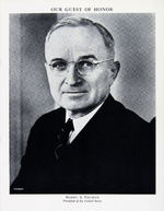 TRUMAN FIVE SHEET MUSIC, DC RECEPTION INVITATION & TWO DINNER PROGRAMS.