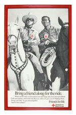 LONE RANGER AND TONTO/AMERICAN RED CROSS BLOOD DRIVE FRAMED POSTER.