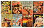 AVIATION COMIC STRIP AND RADIO CHARACTERS BLB AND BTLB LOT OF EIGHT.