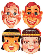 HOWDY DOODY/PRINCESS MASKS/CLARABELL "DANGLE-DANDY" KELLOGG'S CEREAL BOX BACKS.