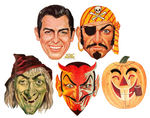 "KELLOGG'S CORN FLAKES" BOX BACK CUT OUT MASKS (14)/PIRATE "DANGLE-DANDY" FULL BOX BACK.