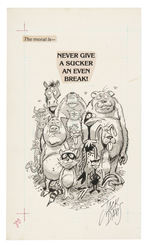 JACK DAVIS "THE MAD JOCK BOOK - THE HARE & THE TORTOISE: A SPORTS FABLE FOR OUR TIME" ORIGINAL ART.