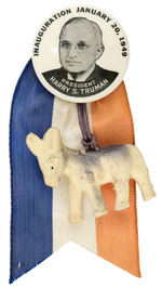 TRUMAN 1949 INAUGURAL BUTTON WITH HANGER.