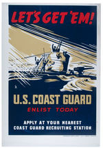 WORLD WAR II U.S. COAST GUARD RECRUITMENT POSTER.