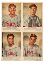 PHILADELPHIA PHILLIES 1950 "INQUIRER FIGHTIN' PHILLIES ALBUM" NEWSPAPER CARD SET & TEAM PHOTO.