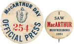 MacARTHUR TWO RARE BUTTONS.