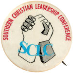 SCARCE GRAPHIC "SOUTHERN CHRISTIAN LEADERSHIP CONFERENCE" CIVIL RIGHTS BUTTON.
