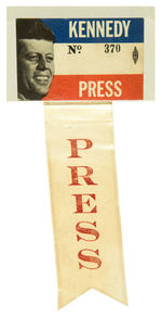 "KENNEDY PRESS" RARE BADGE WITH SERIAL NUMBER PLUS RIBBON.