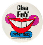 "CLAN FUB *PETER MAX* FABULOUS UNIVERSAL BEING" EARLY 1970s BUTTON.