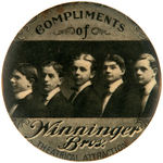 EARLY POCKET MIRROR "COMPLIMENTS OF WINNINGER BROS. THEATRICAL ATTRACTION."