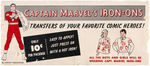 "CAPTAIN MARVEL'S IRON ONS" TRANSFER SET.