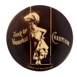 "STAR OF VAUDEVILLE/CHARMION" REAL PHOTO BUTTON FROM CPB.