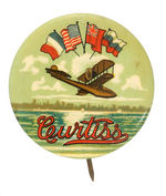 MAGNIFICENT "CURTISS" AIRCRAFT BUTTON FROM HAKE COLLECTION.