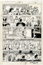 "THE X-MEN VS. THE AVENGERS" #4 COMIC BOOK PAGE ORIGINAL ART BY KEITH POLLARD FEATURING BOTH TEAMS.