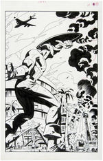 "CAPTAIN AMERICA - WHAT PRICE GLORY?" #4 COMIC BOOK SPLASH PAGE ORIGINAL ART BY STEVE RUDE.