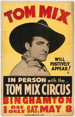 "TOM MIX CIRCUS" WINDOW CARD.