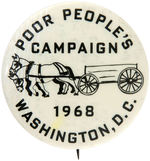 RARE "POOR PEOPLE'S CAMPAIGN 1968 WASHINGTON, D.C." CIVIL RIGHTS BUTTON.