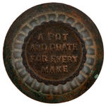 "DES MOINES STOVE REPAIR CO." MUFFIN MOLD PAPERWEIGHT.