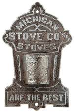 "MICHIGAN STOVE CO." PLATED CAST IRON MATCH HOLDER.