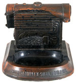 "KEWANEE BOILER" FIGURAL BANK & "HEGGIE-SIMPLEX" BOILERS FIGURAL ASHTRAY.