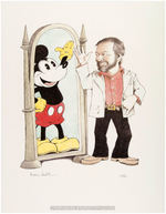 MAURICE SENDAK SIGNED & NUMBERED SELF PORTRAIT PRINT WITH MICKEY MOUSE.