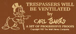 CARL BARKS "TRESPASSERS WILL BE VENTILATED" LITHOGRAPH PROGRESSIVE PROOF SET.