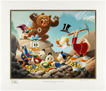 CARL BARKS "TRESPASSERS WILL BE VENTILATED" LITHOGRAPH PROGRESSIVE PROOF SET.