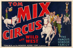 "TOM MIX CIRCUS AND WILD WEST" LINEN-MOUNTED POSTER.